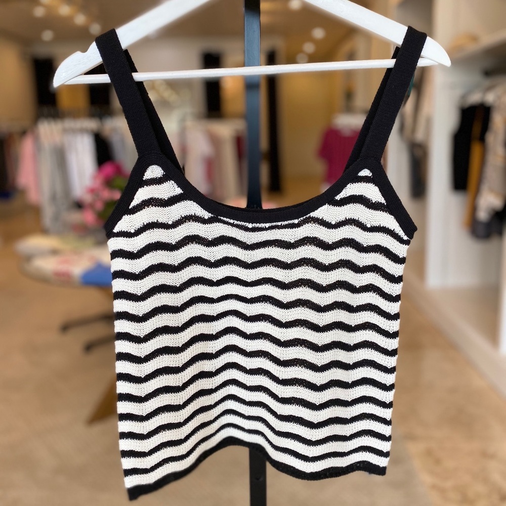 Ivory Stripe Sweater Tank